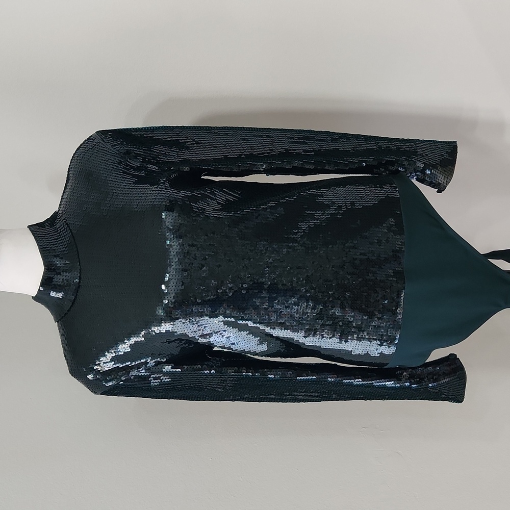 Express Dark Green Sequin Bodysuit